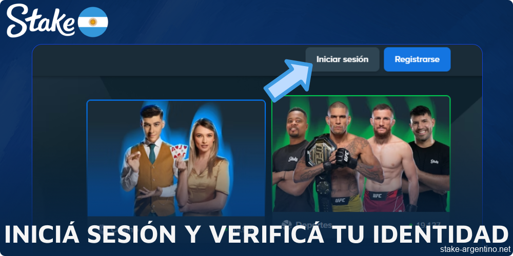 Iniciá sesión y verificá tu identidad en Stake